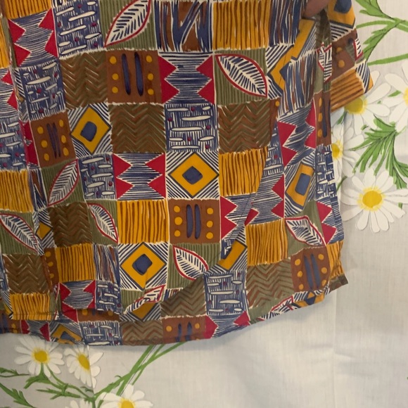 Vintage Silk African Patterned Shirt Dress - Picture 6 of 6